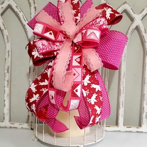 Valentine&#39;s Day Decoration, Valentine&#39;s Day Bow, Bow For Lantern, Bow For Wreath, Valentine&#39;s Day Wreath, Gift Bow, Bouqet Bow, Farmhouse