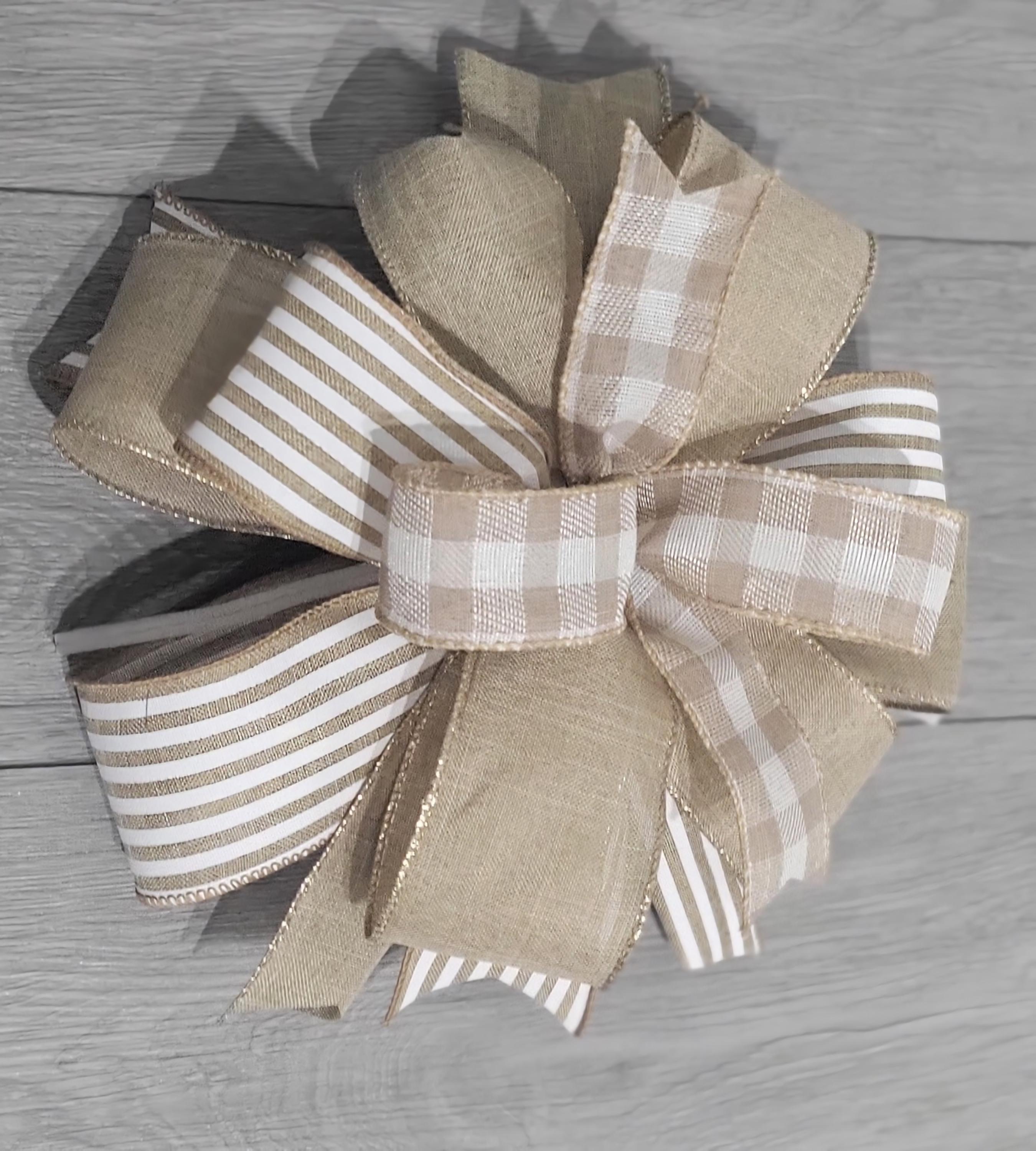 Small Rustic Bows Farmhouse Decor, Farmhouse Bow, Burlap Bow, Bow for Farmhouse Wreath ...