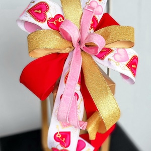 Valentine&#39;s Decor, Valentine&#39;s Day Bow  Bow, Leopard Bow, Bow For Wreath, Bow For Lantern, Valentine&#39;s Day Wreath
