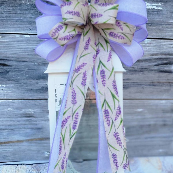 Spring Bow, Spring Decor, Spring Wreath, Easter Bow, Easter Wreath, Lantern Decor, Bow for Wreath, Lilac Bow, Purple Bow, Gift Basket Bow,