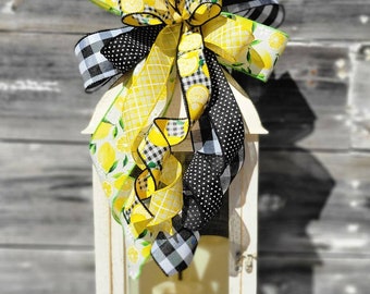 Lemon Decor, Summer Decor, Lemon Bow, Lemon Wreath, Summer Wreath, Lantern Decor,  Summer Bow, Farmhouse Decor, Farmhouse Bow, Lemon Swag