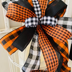 Halloween Decoration, Halloween Bow, Bow for Lantern, Bow for Wreath, Halloween Door Decor, Farmhouse Bow, Halloween Wreath, Centerpiece