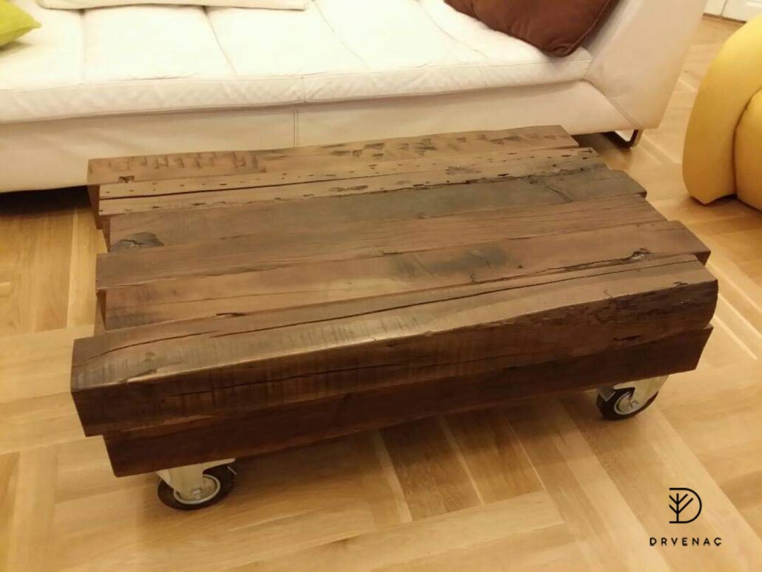 Reclaimed Oak Beam Coffee Table Etsy