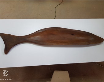Extra Large Walnut Serving Board in a Shape of a Fish