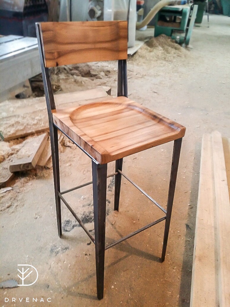 Bar Stool With Back Support Etsy