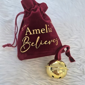 Personalised Polar Express Believe Bell  | Christmas Bell | Christmas Eve Box Filler | Xmas | Velvet Bag | Pouch | Children | Santa