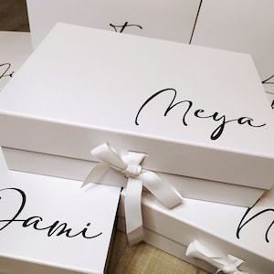 Personalised Large Luxury Gift Box With Ribbon, Will You Be My Maid Of Honour, Personalized, Christmas, Birthday Box,Bridesmaid Proposal,