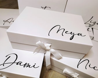 Personalised Large Luxury Gift Box With Ribbon, Will You Be My Maid Of Honour, Personalized, Christmas, Birthday Box,Bridesmaid Proposal,