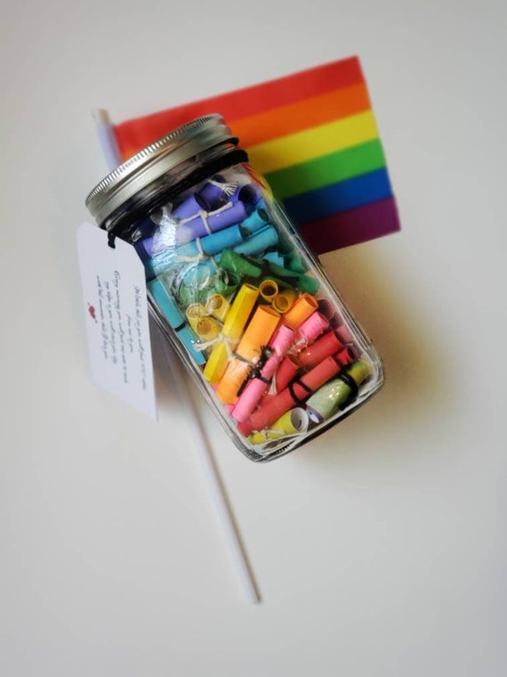 Pride Jar Reasons Why I Love You LGBTQ Partner Gift Lesbian Gift Message  Filled Mason Jar LGBTQ Gift LGBT Gift 