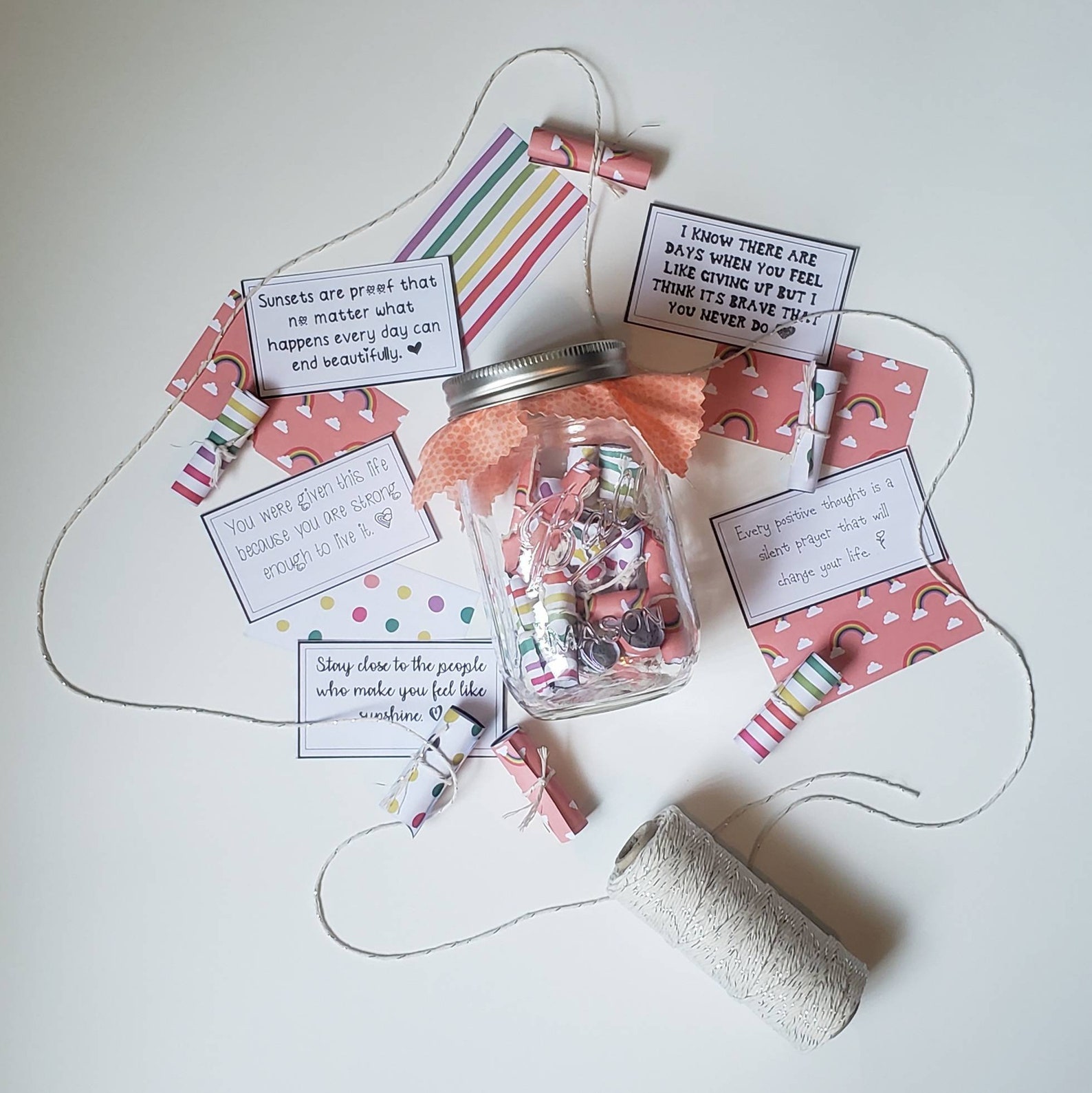 DIY Message Jar Positive Affirmations Inspiration Jar Etsy