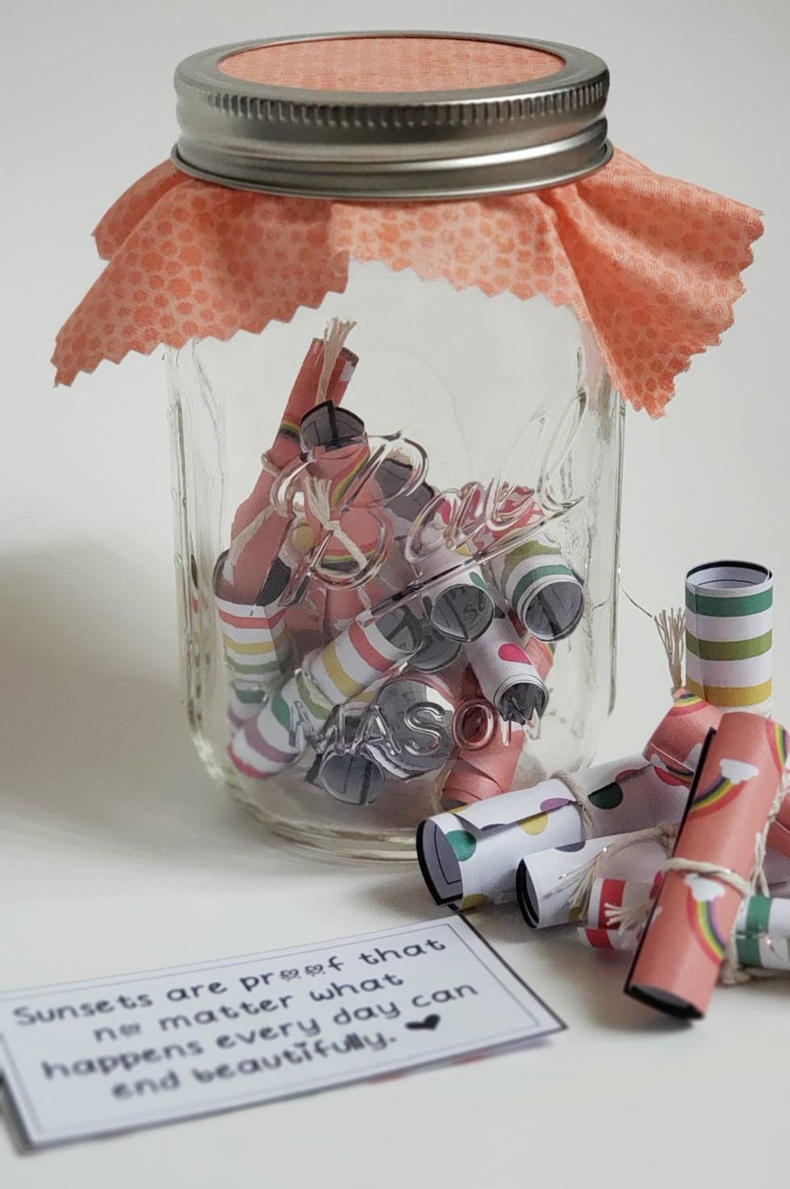 DIY Message Jar Positive Affirmations Inspiration Jar Etsy