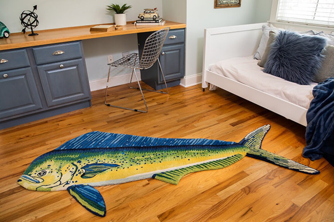 Coastal Mahi Fish Rug Etsy