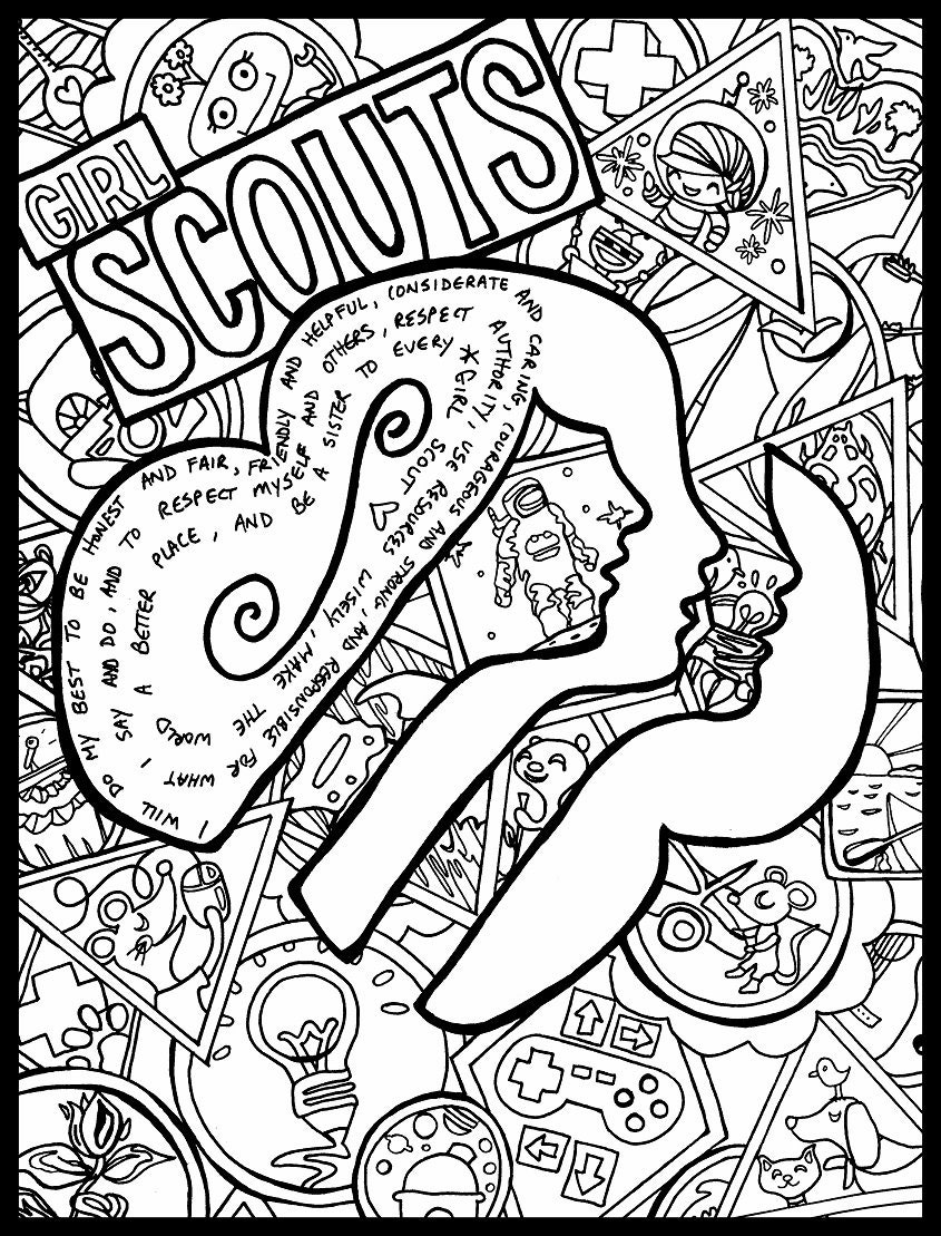 Girl Scouts Coloring Page | Etsy