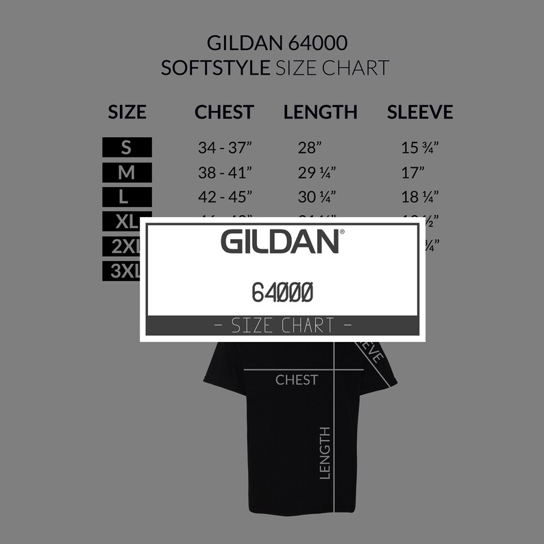 Download Gildan 64000 Gildan Mockup Color Chart 64000 Unisex | Etsy