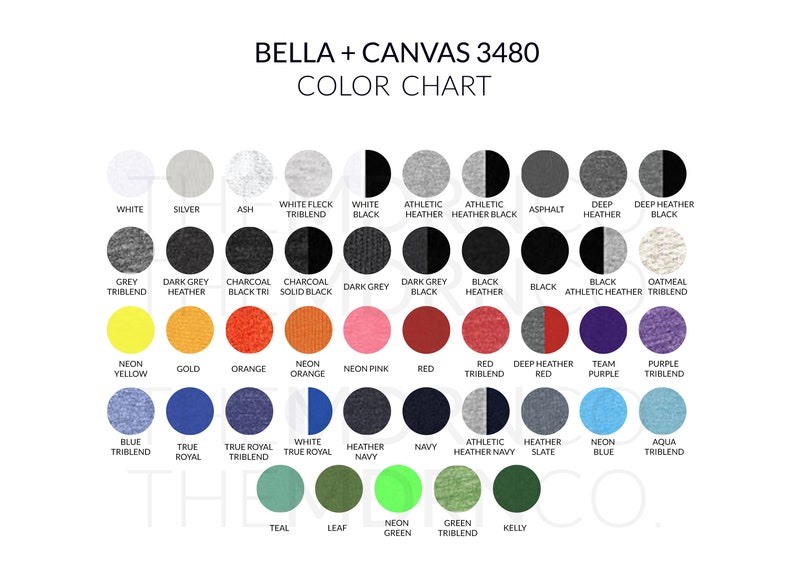 Download Download Color Size Chart Color Chart Jpeg Download 3480 Unisex T Shirt Bella Canvas 3480 Bella Canvas Mockup Paper Paper Party Supplies Kromasol Com