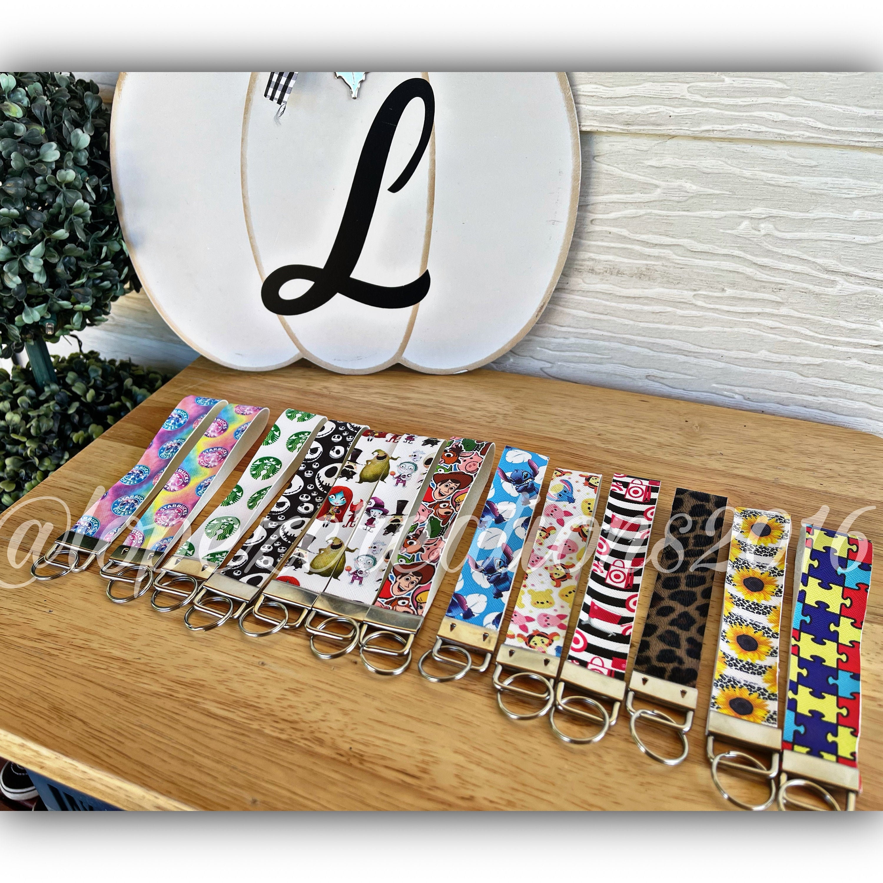 Faux Leather Wristlet Keychains Etsy