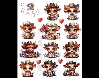 Country Coos Sticker Sheet: Matte/Gloss Vinyl Stickers for Journals