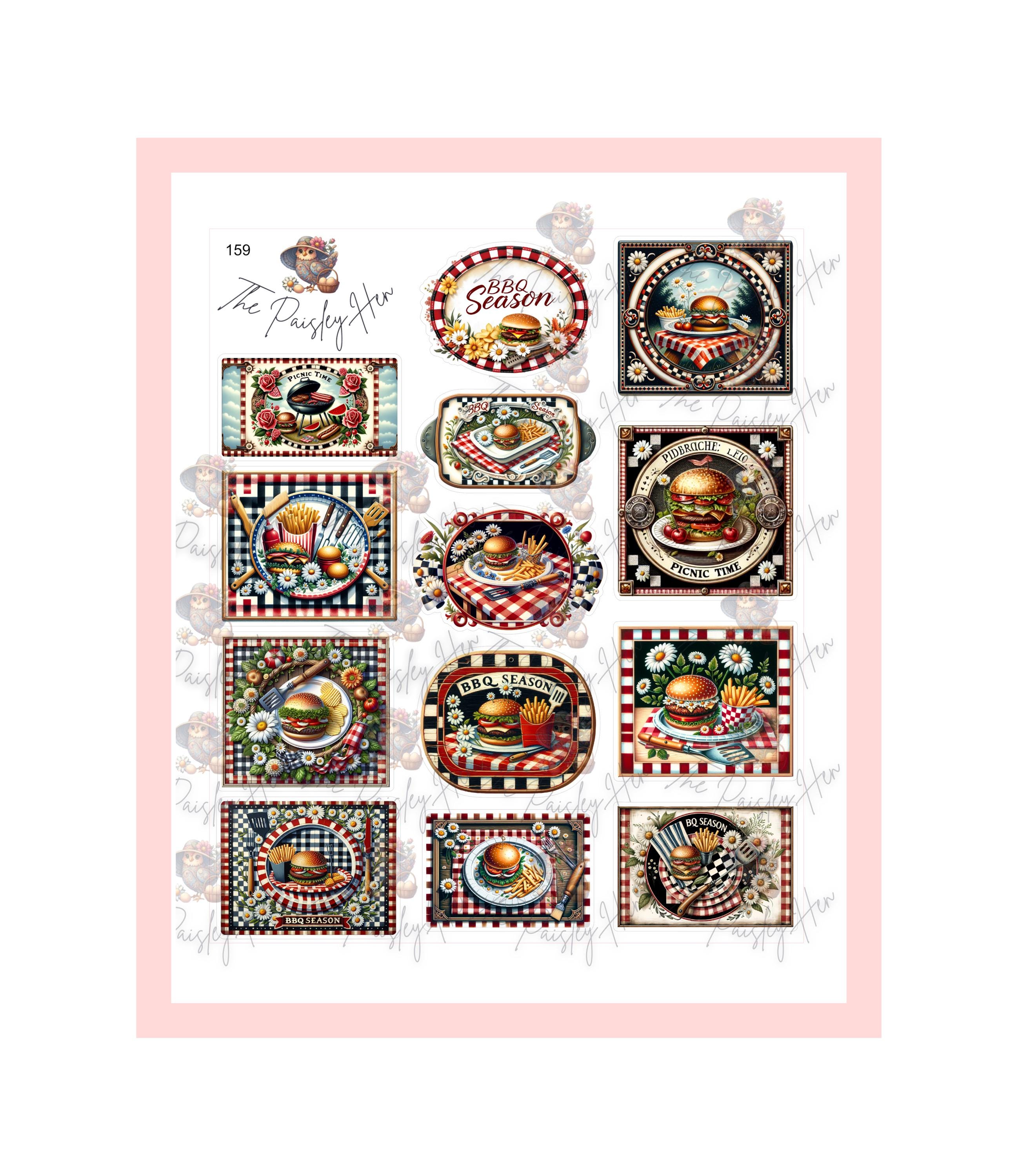 Summer BBQ Bliss: Fun Stickers for Invites, Journals & More!