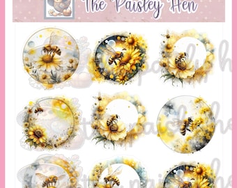 Busy Bees & Flowers Stickers for Scrapbooks, journals, cards and more!