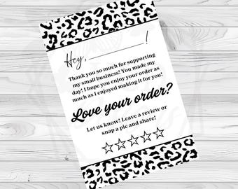 Etiquetas térmicas de agradecimiento de 4 x 6 pulgadas / Leopardo / Pegatinas imprimibles para pequeñas empresas / Descarga digital / Suministros para empresas / Envíos / PNG, PDF, JPG