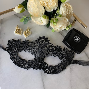 2 Pack Black and Silver Women&#39;s Lace Mask perfect for masquerade ball, party, halloween, hen dos, prom, hand strung organza ribbon