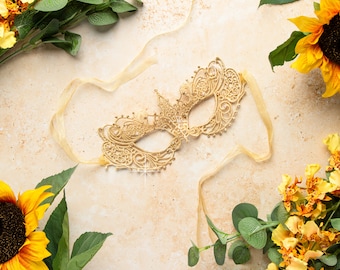 2 pack Gold and silver Swarovski® Crystal & Pearl Luxury Gold Lace Women's Lace Mask perfect for masquerade ball, wedding,