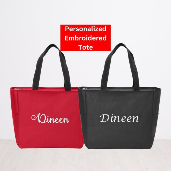 Personalized Embroidered Canvas Tote Bag