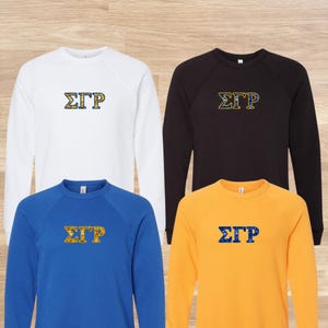 Sigma Gamma Rho Greek Letters Faux Embroidered Sequins Sweatshirt