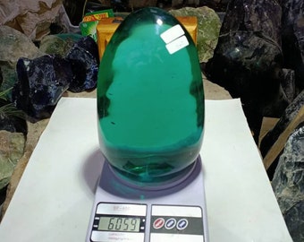 6.0kg (860) Verde verde acqua chiaro !! Oggetto speciale di andara Crystal Monatomic naturale superficie lucidata