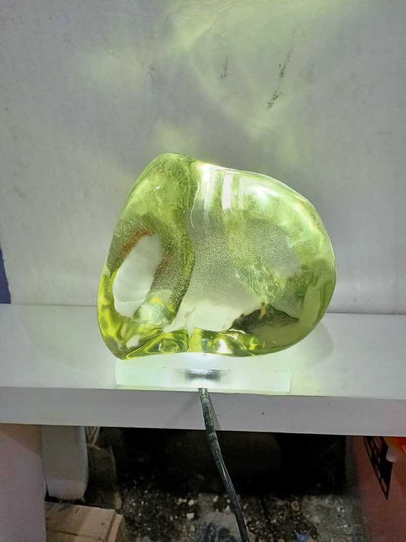 5.1kgE046 Nuovi pezziTopaz Yellow Foamof Andara Crystal Monatomic Natural lucidato con luce di base a LED per la meditazione immagine 1