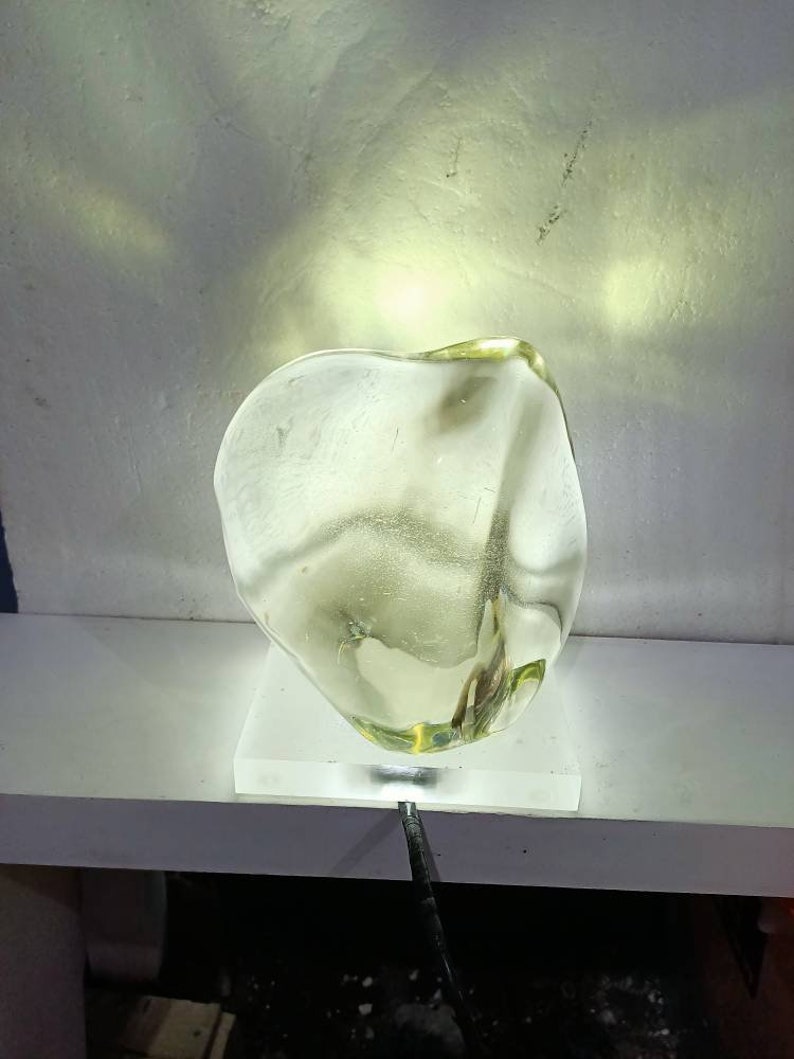 5.1kgE046 Nuovi pezziTopaz Yellow Foamof Andara Crystal Monatomic Natural lucidato con luce di base a LED per la meditazione immagine 5