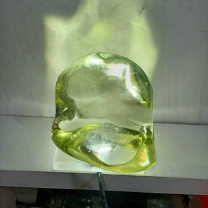 5.1kgE046 Nuovi pezziTopaz Yellow Foamof Andara Crystal Monatomic Natural lucidato con luce di base a LED per la meditazione immagine 6