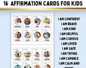 Preschool Affirmation Cards for Kids | Positive Affirmations Printable | 16 Confidence Cards | Toddler Classroom Decor |