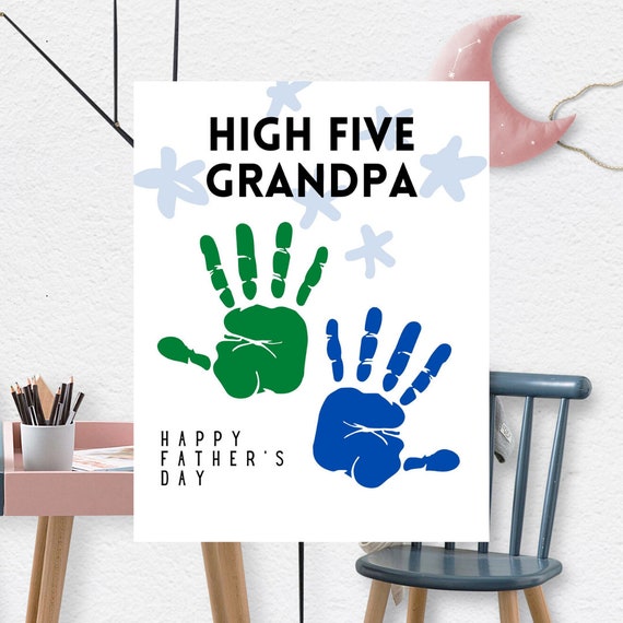 High Five Gift For Grandpa Happy Father S Day Etsy
