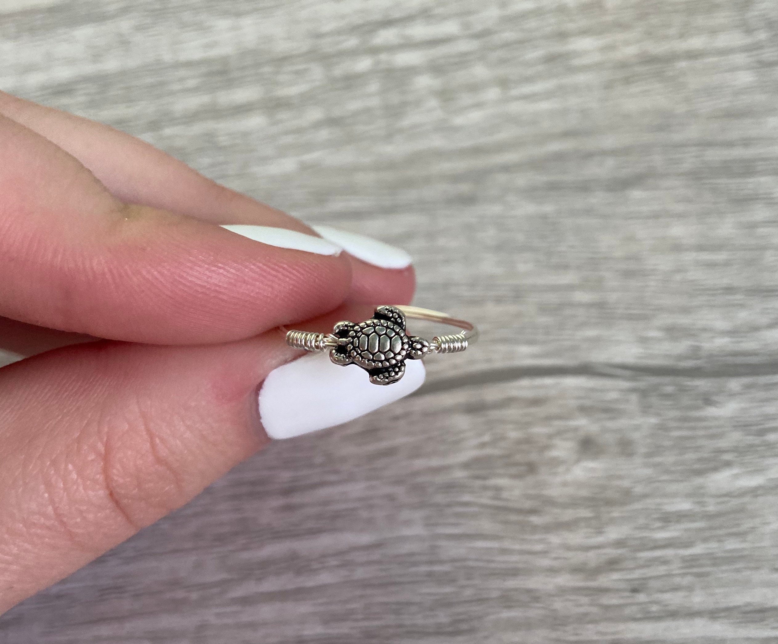 Silver Turtle Ring Etsy