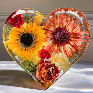 Heart Wedding Floral Preservation | Resin Floral Preservation | Bridal Bouquet Preservation | Custom Bouquet Preservation