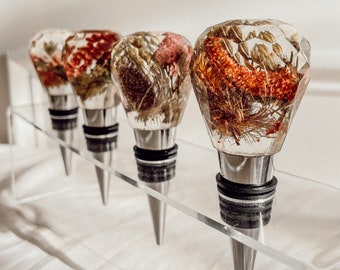 Custom Dried Flower Resin Wine Stopper: Bridal Bouquet Preservation