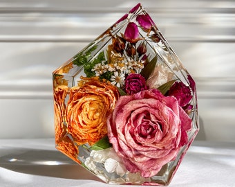 MEDIUM Gem Block | Wedding Floral Preservation | Resin Floral Preservation | Bridal Bouquet Preservation | Custom Bouquet Preservation