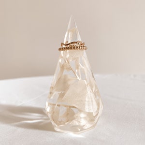 Resin ring holder, floral ring holder, diamond ring holder, wedding gift ideas, bridal floral preservations, ruscus decor