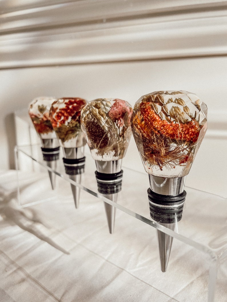 Custom Resin Wine Stopper With Dried Flowers Only Custom Etsy
