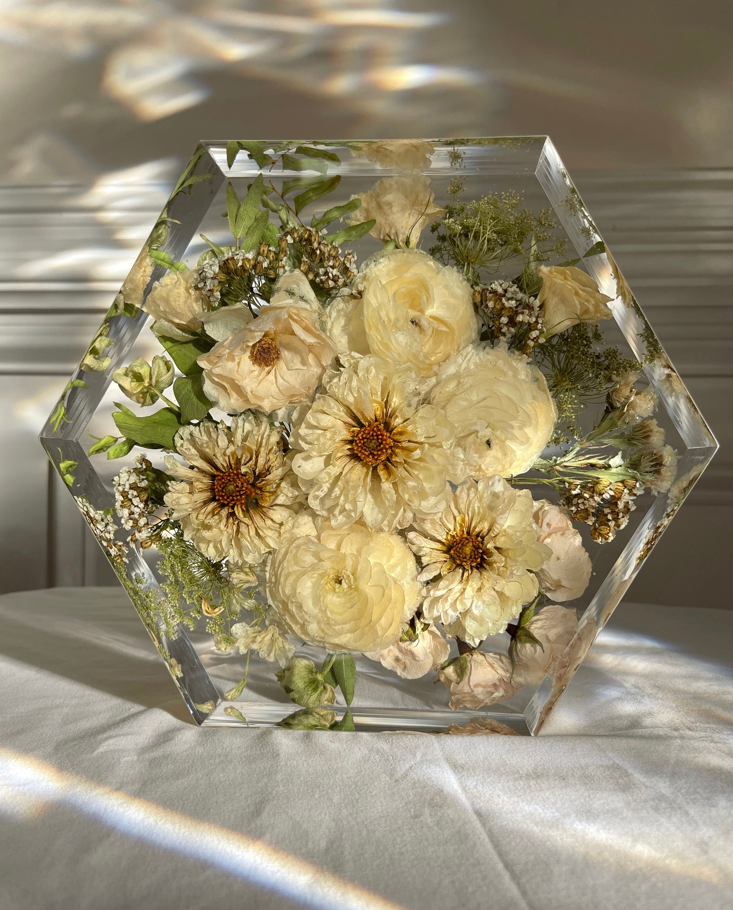 Custom Floral Resin Slabs - Bridal Bouquets, Memorial Flowers