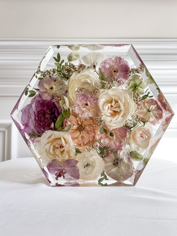 Wedding Floral Preservation Resin Floral Preservation Bridal Bouquet  Preservation Resin Floral Block Custom Bouquet Preservation 