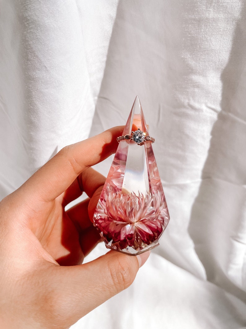 Resin Ring Holder Floral Ring Holder Diamond Ring Holder Etsy