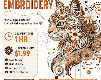 Custom Embroidery Digitizing, Logo Digitizing, Embroidery Digitizing Service, Image Digitizing Embroidery, Custom Digitize