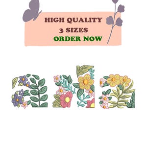 Floral AKA  Embroidery Design: Greek Varsity Letters | dst pes jef hus | Instant Download