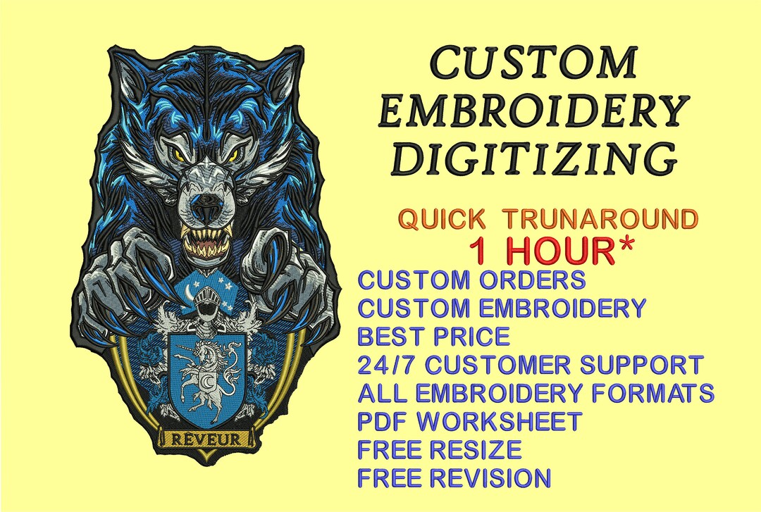 Custom Embroidery Digitizing, Logo Digitizing, Embroidery Digitizing