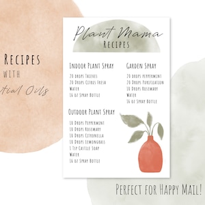 Essential Oil Recipe Card. Plant Care Sprays. DIY Essential Oil Recipes. Essential Oils Post Card. Young Living Essential Oils. Happy Mail
