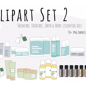 Skincare and Haircare Clipart. Essential Oil Clipart. Illustrations for Instagram Story Highlights. Graphics for Social Media. Set 2.