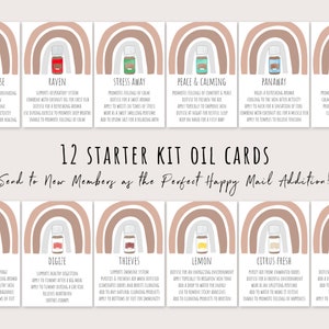 Premium Starter Kit Info Graphics. Young Living Essential Oils. Printable Happy Mail for Young Living. Rainbow Oil Illustrations