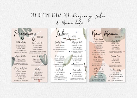 DIY Essential Oil Recipes. Oils for Pregnancy & Labor and Postpartum.  Printable Happy Mail for Essential Oils - Etsy